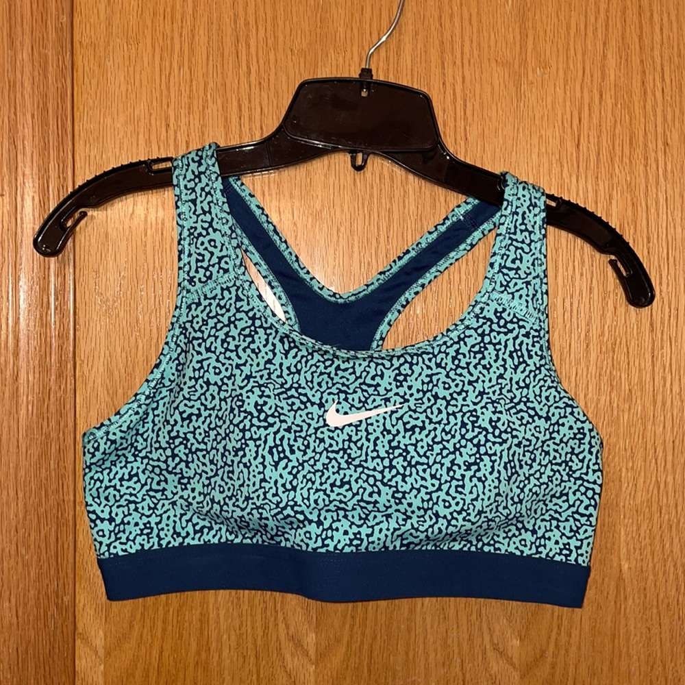 Nike Dri-Fit Sport Bra Size L Teal/Green